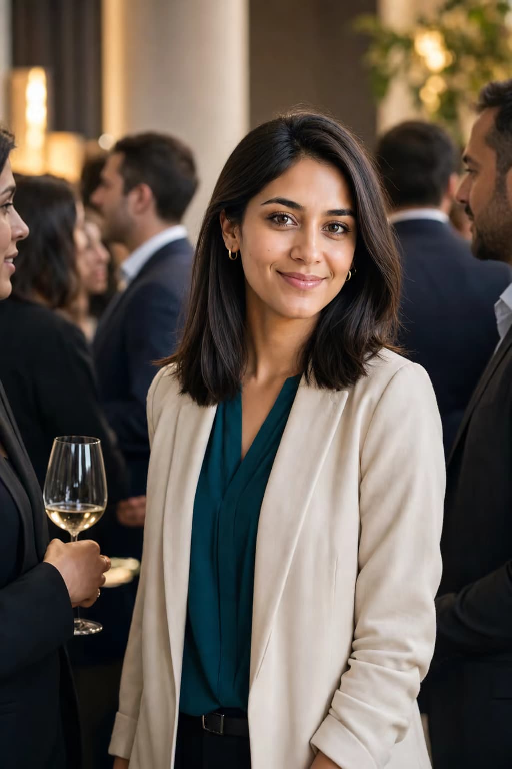 Event photo with one face outlined for face detection