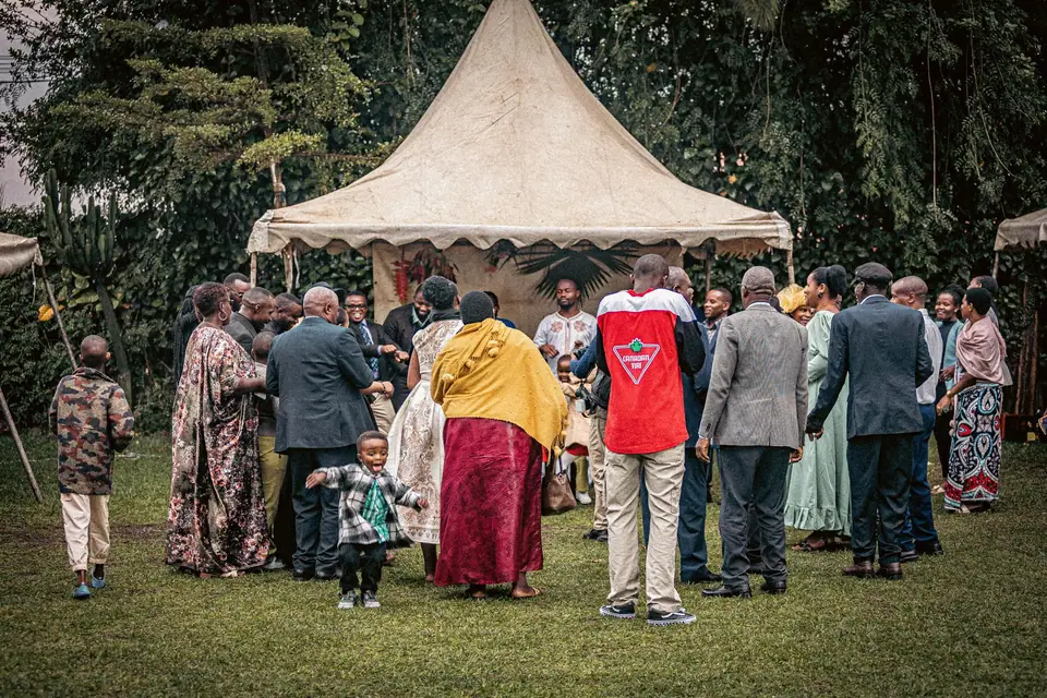 Family members spending time together at a celebration